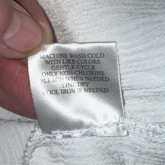 Como Vintage Ivory Embroidered Peasant Blouse Tie Neck Boho XL - Picture 7 of 8